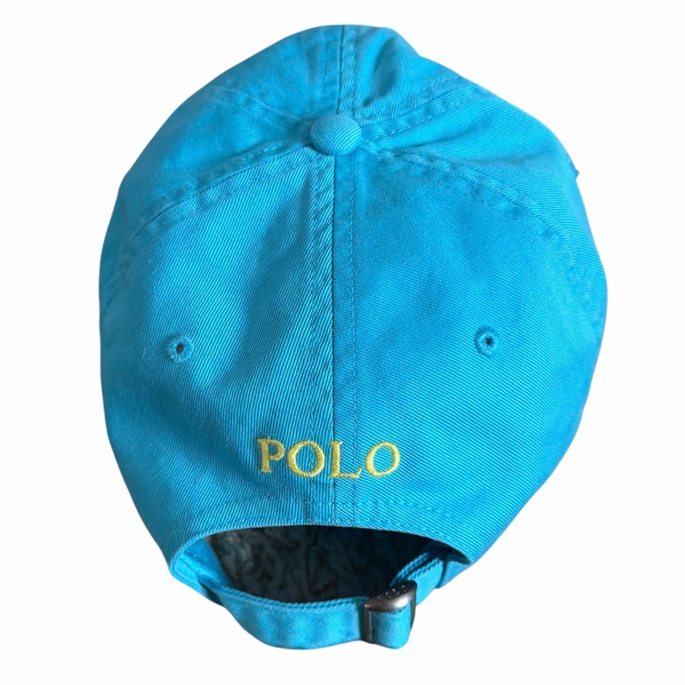 Ralph Lauren Sky Blue Cap with Yellow Polo Logo - Picture 3 of 4